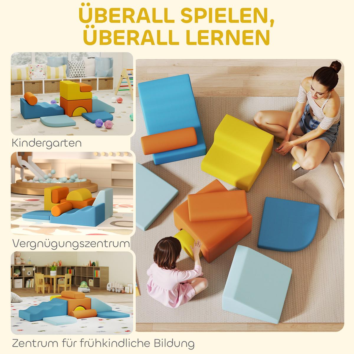 SCHAUMSTOFF-BAUSTEINE mit abnehmbarem Bezug Cord-Optik - Multicolor, Textil (80/140cm) - AIYAPLAY