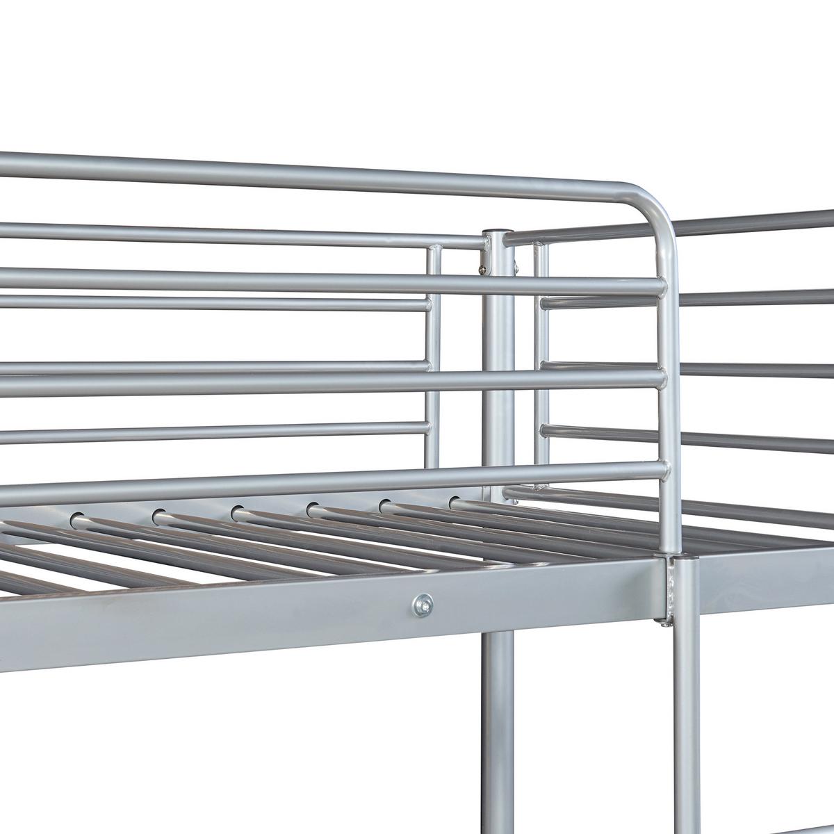 ETAGENBETT Soppsar - Silberfarben, Metall (90/200cm) - [en.casa]
