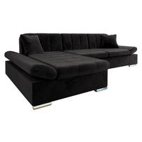 ECKSOFA Montana Premium, Seite: Links - Schwarz, Holz/Textil (278/161cm) - MIRJAN24
