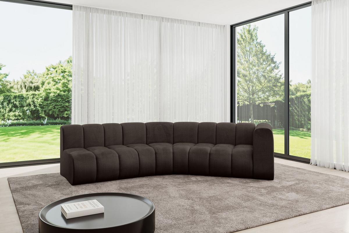 ECKSOFA modulares Sofa Karex-L1 - 308x194x70 cm Braun - Braun, Holzwerkstoff/Textil (308/194cm) - ALTDECOR