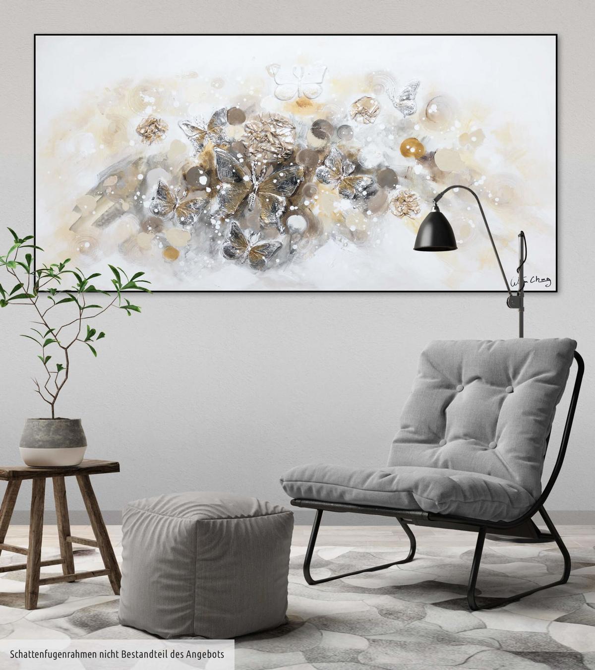 ACRYLBILD HANDGEMALT 120/60 cm - Braun/Grau, Holz/Textil (120/60cm) - KUNSTLOFT
