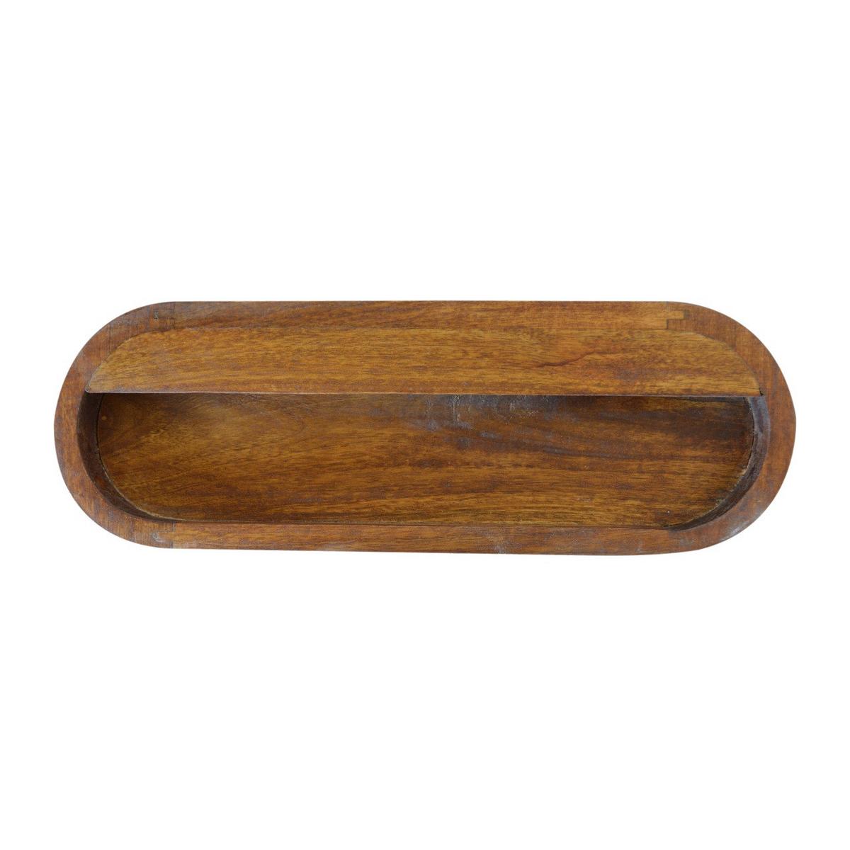 NACHTTISCH - Wandmontierter runder Kastanien, 1 Schublade, Braun - Kastanienfarben/Messingfarben, Holz/Metall (45/6.2/32cm) - Artisan Furniture