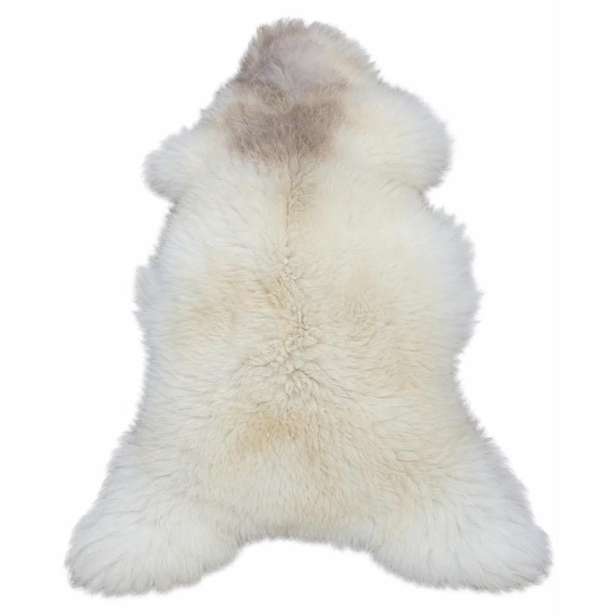 LAMMFELL Natur Schaffell hell gefleckt langhaar ca. 75 cm - Creme/Weiß, Fell (45/75cm) - Provellus