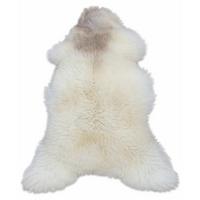 LAMMFELL Natur Schaffell hell gefleckt langhaar ca. 105 cm - Creme/Weiß, Fell (60/105cm) - Provellus