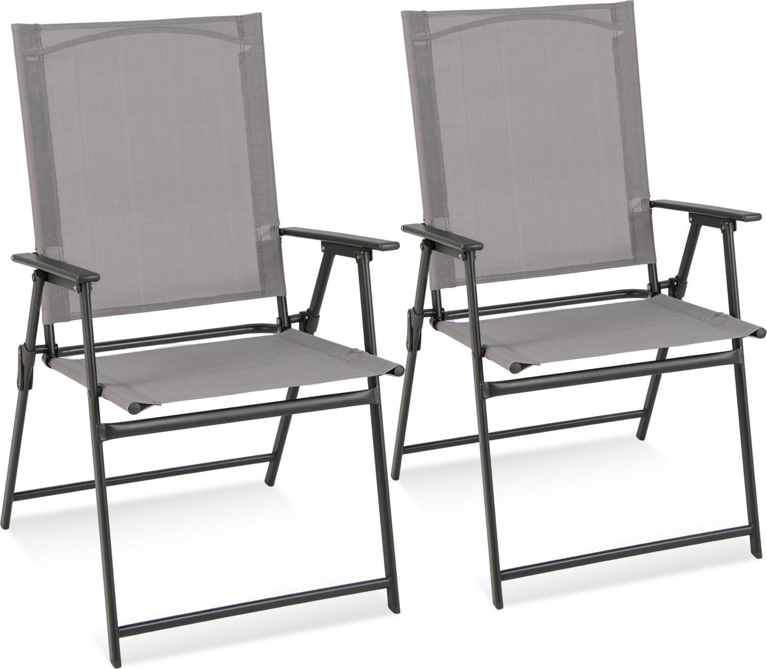 KLAPPSTÜHLE Grau(2er-Set) - Grau, Metall (58/96/58cm) - COSTWAY