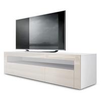 LOWBOARD Valencia Creme Hochglanz / Creme Hochglanz - Creme, Holzwerkstoff (155/46/40cm) - Vladon