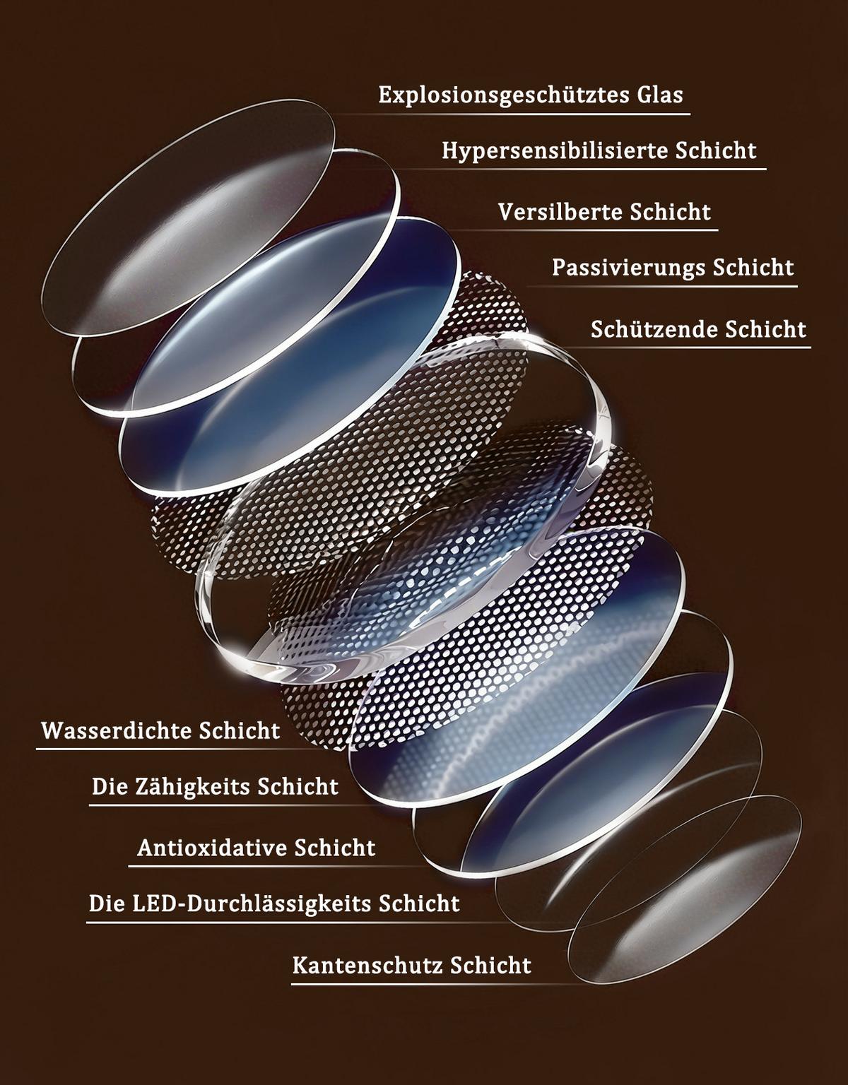 BADSPIEGEL mit Beleuchtung Jeryn 3.4/60/80 cm - Weiß, Glas (60/80/3.4cm) - ZMH