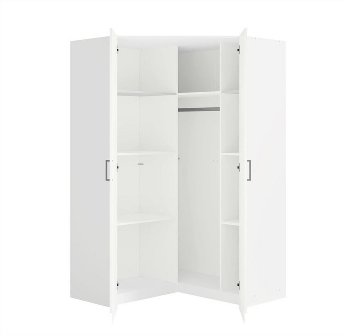 DREHTÜRENSCHRANK RYGEN 117,4/197,5/117,4cm 2-türig Weiß - Weiß, Holzwerkstoff (117.4/197.5/117.4cm) - MASSENO