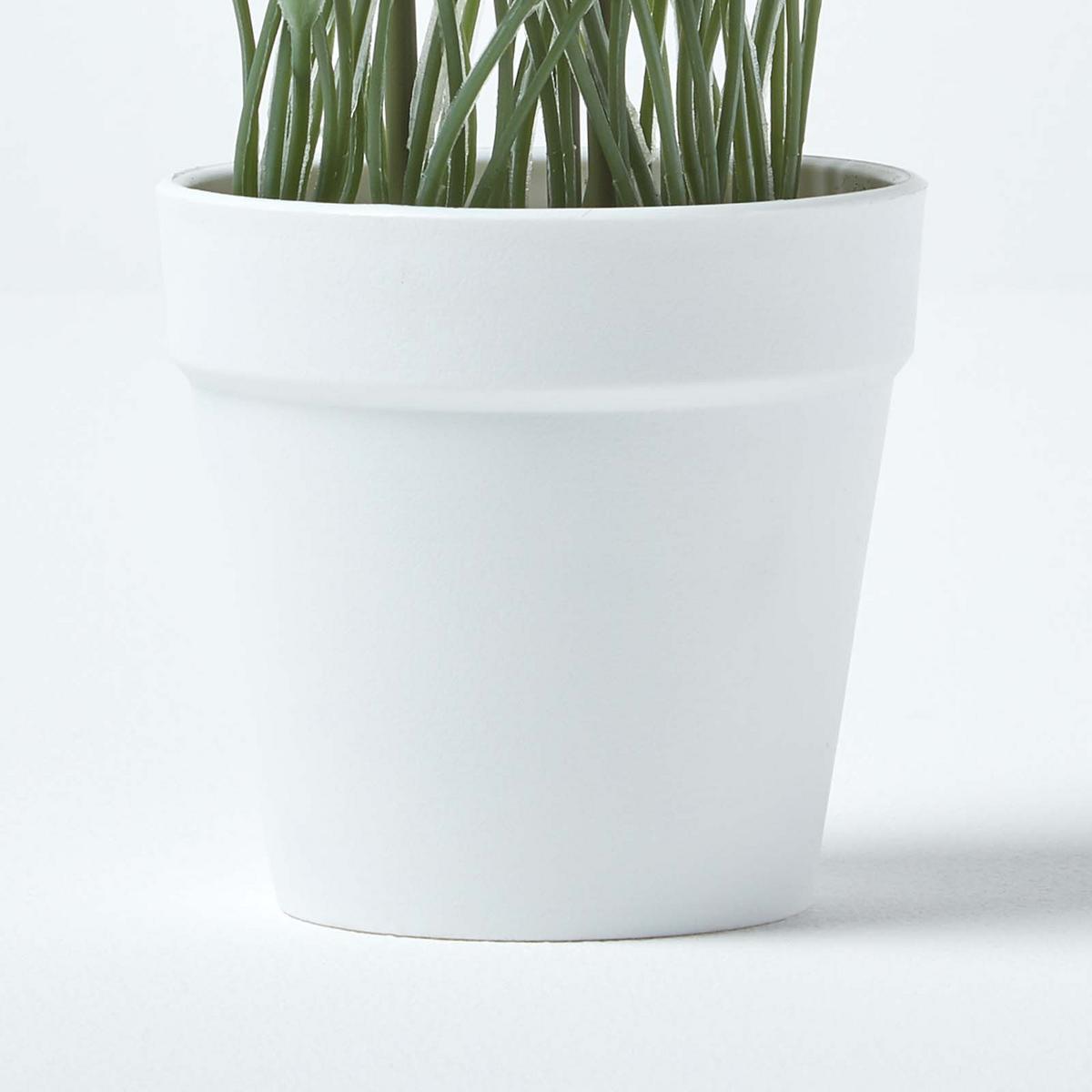 KUNSTBLUMEN Tulpen weiß im Blumentopf, 22 cm - Weiß, Kunststoff (22cm) - Homescapes