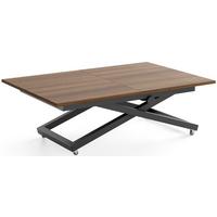 COUCHTISCH Axen höhenverstellbar ausziehbar, Nussbaum Braun 120-160/80/38-75 cm - Walnussfarben/Schwarz, Holzwerkstoff/Metall (80/160/75cm) - WFL GROUP