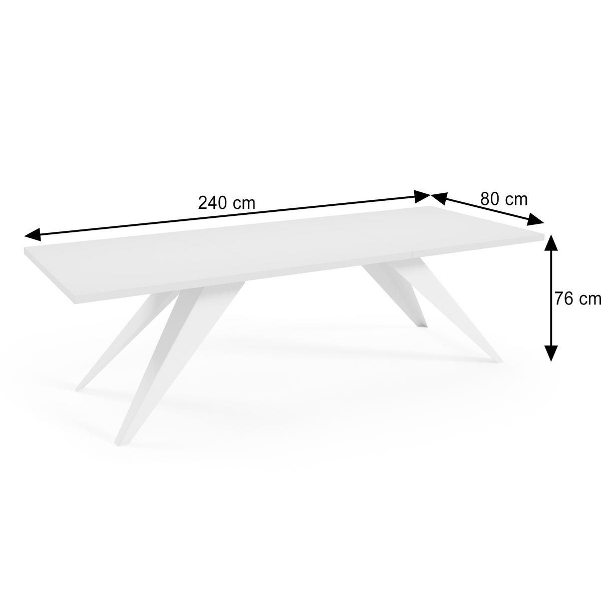 ESSTISCH Vivo, Rechteckiger Tisch mit Ausziehfunktion, 140-240x80 cm, Kaschmir+eiche Halifax - Kaschmir/Eichefarben, Metall (140/80/76cm) - Beautysofa