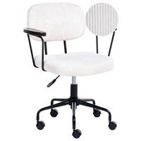 SCHREIBTISCHSTUHL Cord Cremeweiß Algerita - Creme, Textil (62/77/62cm) - Beliani