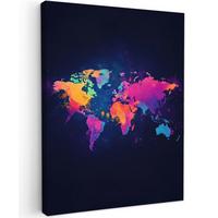 LEINWANDBILD Weltkarte - Bunt - Graffiti Room Decor 30x40 cm - Multicolor, Textil (30/40cm) - MuchoWow
