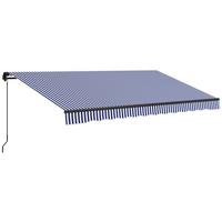 MARKISE, Blau+Weiß, Polyesterstoff, Aluminium - Blau, Metall (300/1/396cm) - Outsunny