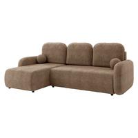 ECKSCHLAFSOFA Gizefa - Hellbraun/Schwarz, Holz/Kunststoff (233/147cm) - MIRJAN24