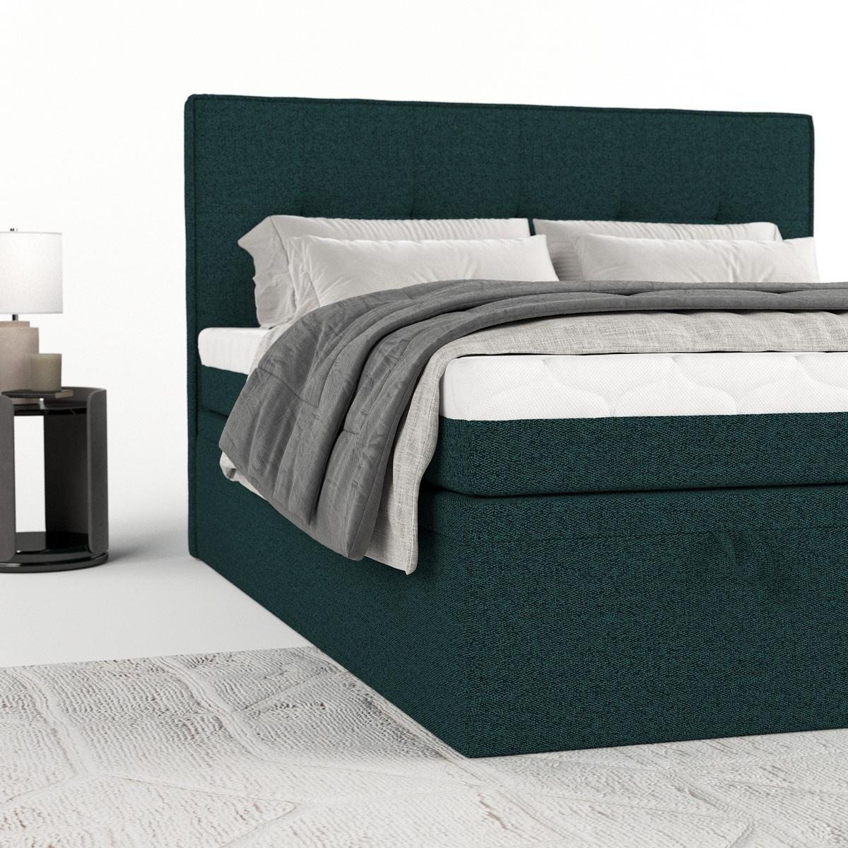 BOXBETT Arivo 180/200 cm Grün im Riva Stoff - Schwarz/Grün, Holz/Holzwerkstoff (180/200cm) - AltaBeds