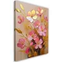 WANDBILD rose gold glamour blumen - Pink, Textil (40/60cm) - Feeby