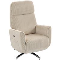 RELAXSESSEL Polyester Cremeweiß - Silberfarben/Creme, Textil/Metall (76/114/87cm) - HOMCOM