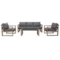 GARTENLOUNGE-SET DUISBURG - Anthrazit/Braun, Holzwerkstoff - RAUMHIRSCH FURNITURE