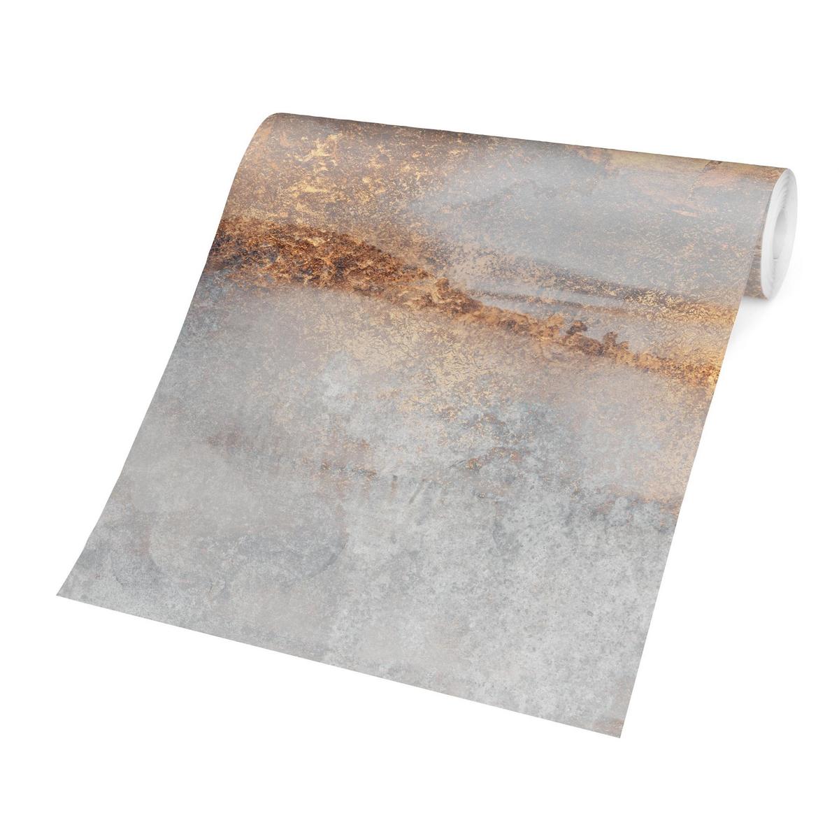 FOTOTAPETE Gold-Grauer Nebel 288/288 cm - Grau, Papier (288/288cm) - Bilderwelten