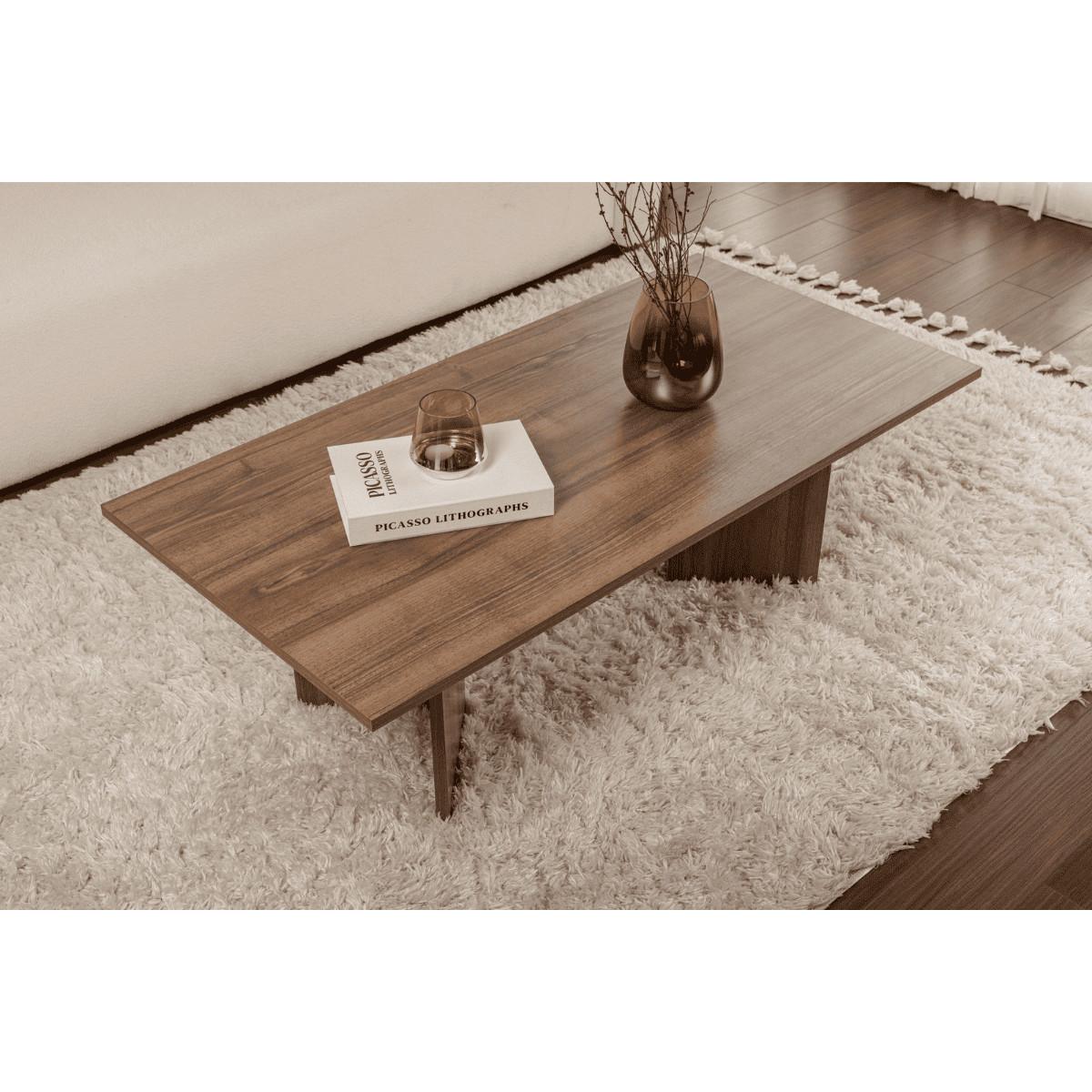 COUCHTISCH mit rechteckiger Platte 119/60/40 cm - Naturfarben, Holzwerkstoff (65/60/40cm) - Calicosy