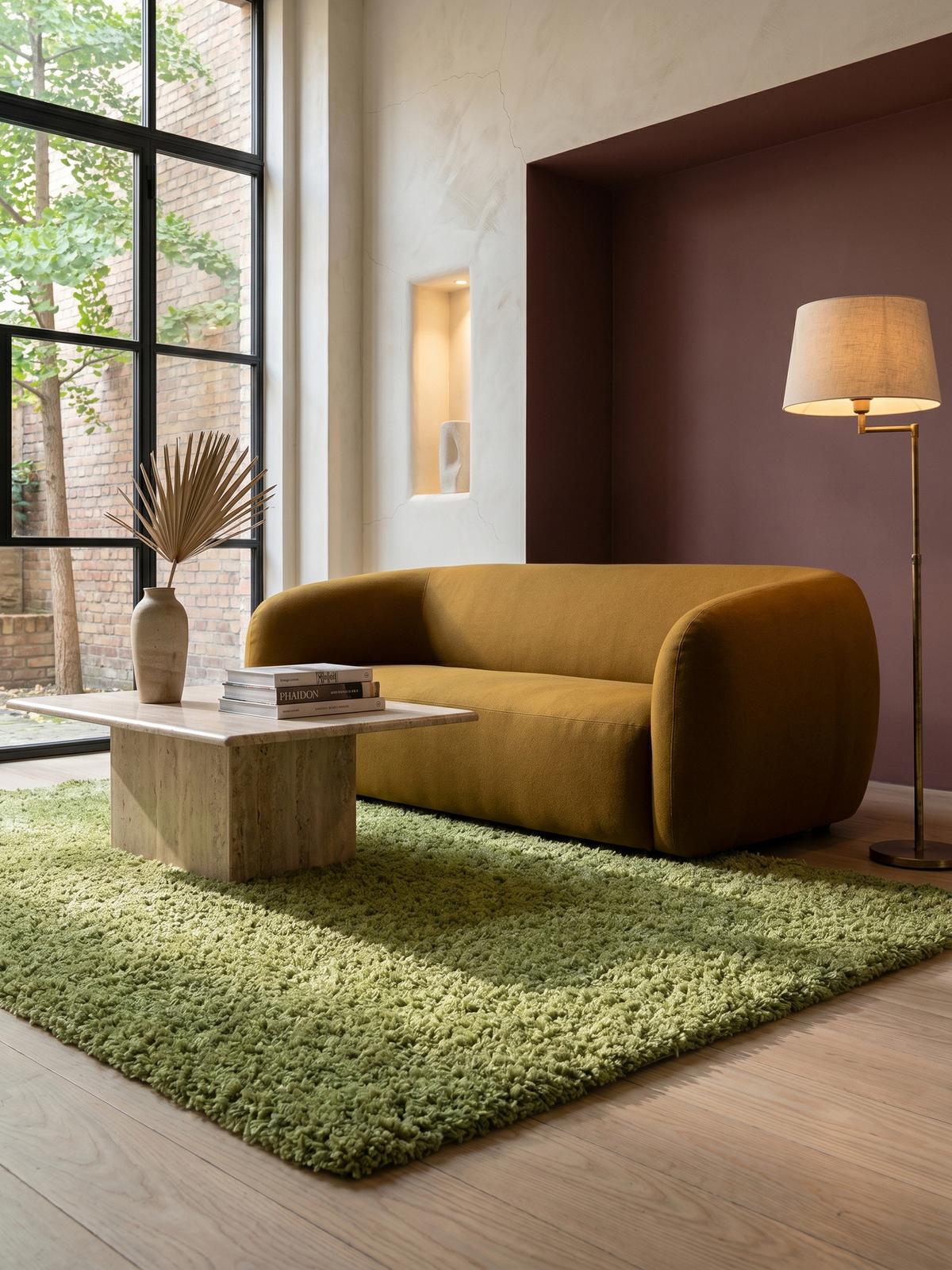 HOCHFLORTEPPICH RHEIN, einfarbig, aus Polypropylen, Grün, 300 x 400 cm - Grün, Textil (400/300cm) - KADIMA DESIGN