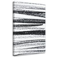 LEINWANDBILD Horizontale Linien-Abstraktion 40x60cm - Schwarz, Textil (40/60cm) - Feeby
