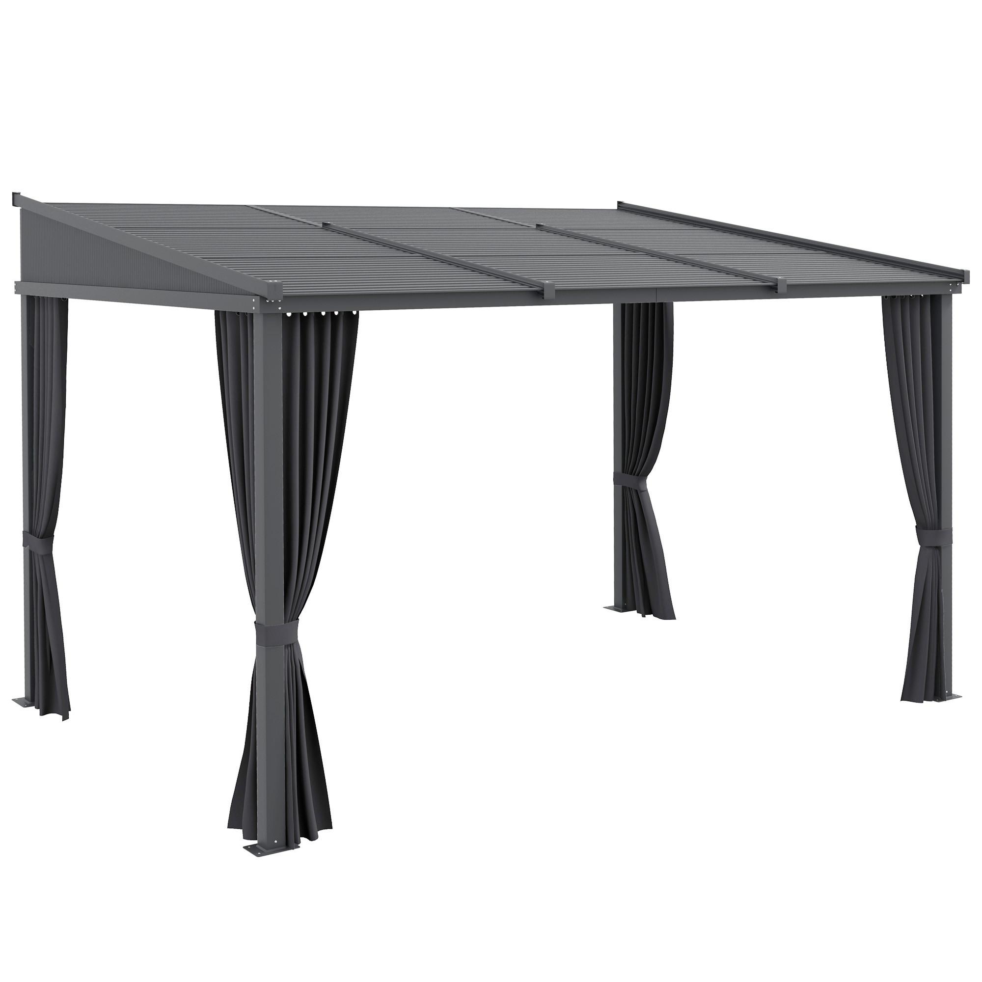 PERGOLA Pavillon, Alu+Metall, Dunkelgrau - Dunkelgrau, Metall (255/242/365cm) - Outsunny