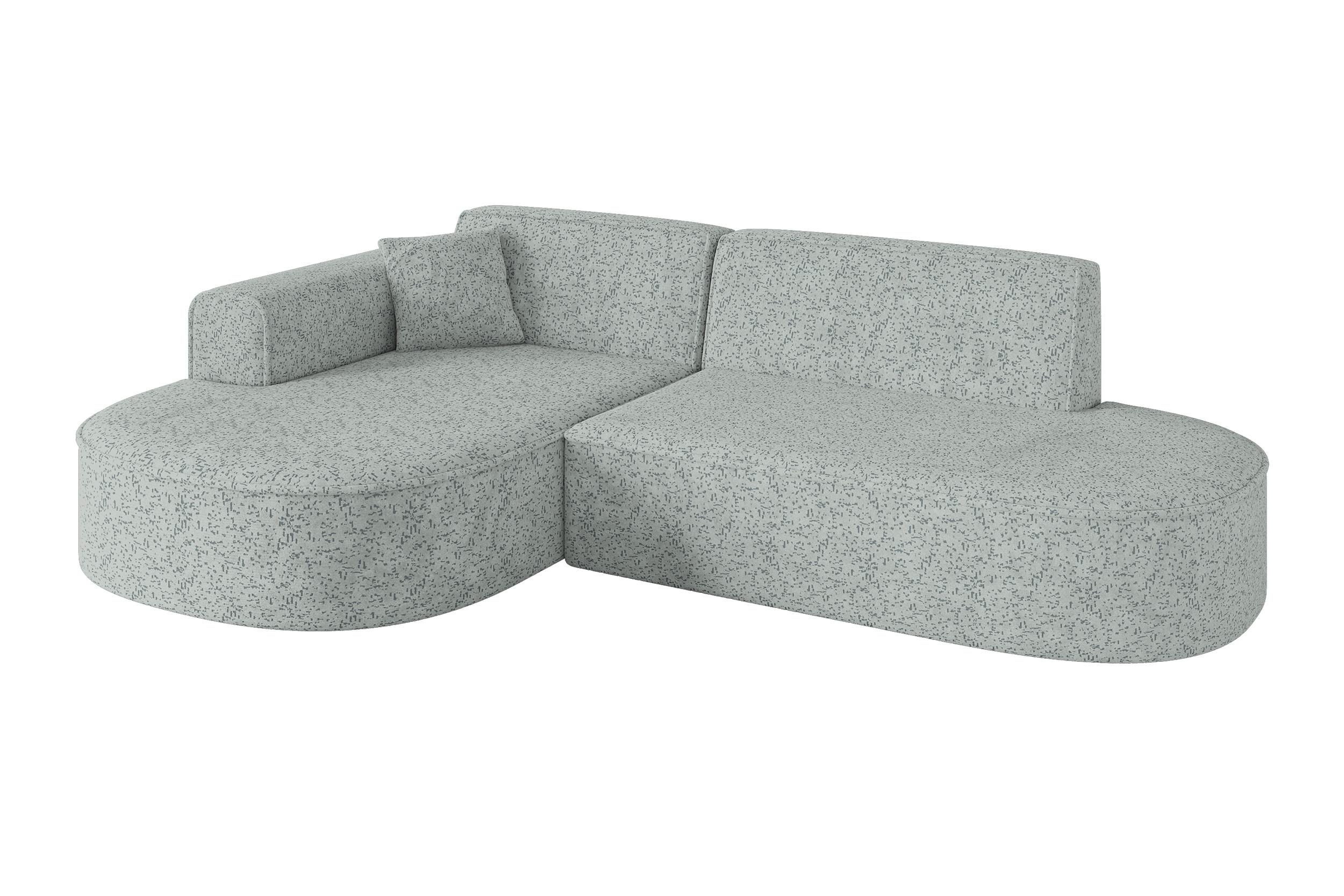 ECKSOFA Ottomane Links MARI-L1 - 243x171x79 cm Grün Tissu - Wildeiche/Schwarz, Holzwerkstoff/Kunststoff (243/171cm) - ALTDECOR