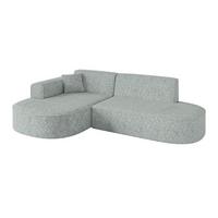 ECKSOFA Ottomane Links MARI-L1 - 243x171x79 cm Grün Tissu - Wildeiche/Schwarz, Holzwerkstoff/Kunststoff (243/171cm) - ALTDECOR