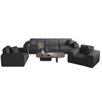 SOFASET Celes Premium 3-1-1 Stoff Scala - Anthrazit, Holzwerkstoff/Textil (225/73/88cm) - Fun Möbel