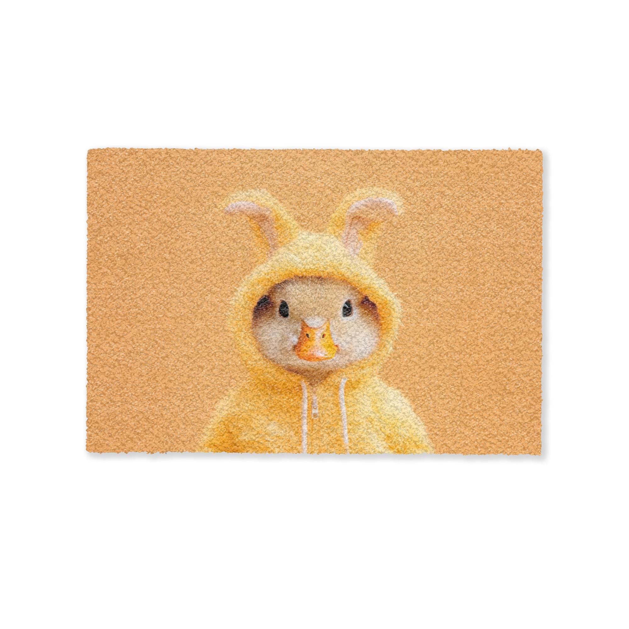 FUSSMATTE Osterhase - Kostüm - Ente Schmutzmatte 60x40 cm - Gelb, Kunststoff (40/60cm) - MuchoWow