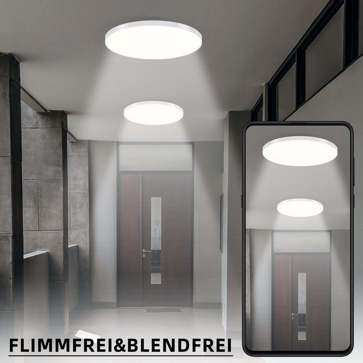 LED-DECKENLEUCHTE Lunney 37/37/2.5cm - Weiß, Kunststoff (37/37/2.5cm) - Nettlife
