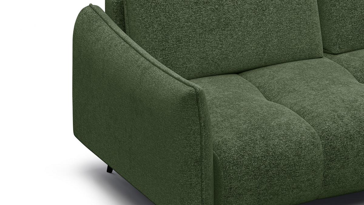 ECKSOFA AERA 5-Sitzer rechts, dunkelgrün - Dunkelgrün/Schwarz, Holz/Textil (268/206cm) - Wozimo