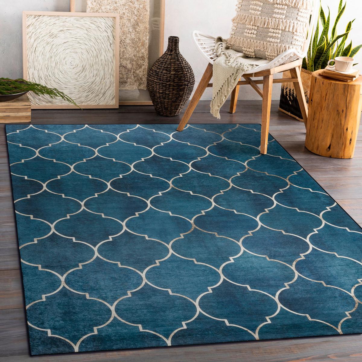 TEPPICH Andre 160/220 cm - Blau, Textil (160/220cm) - rugsX