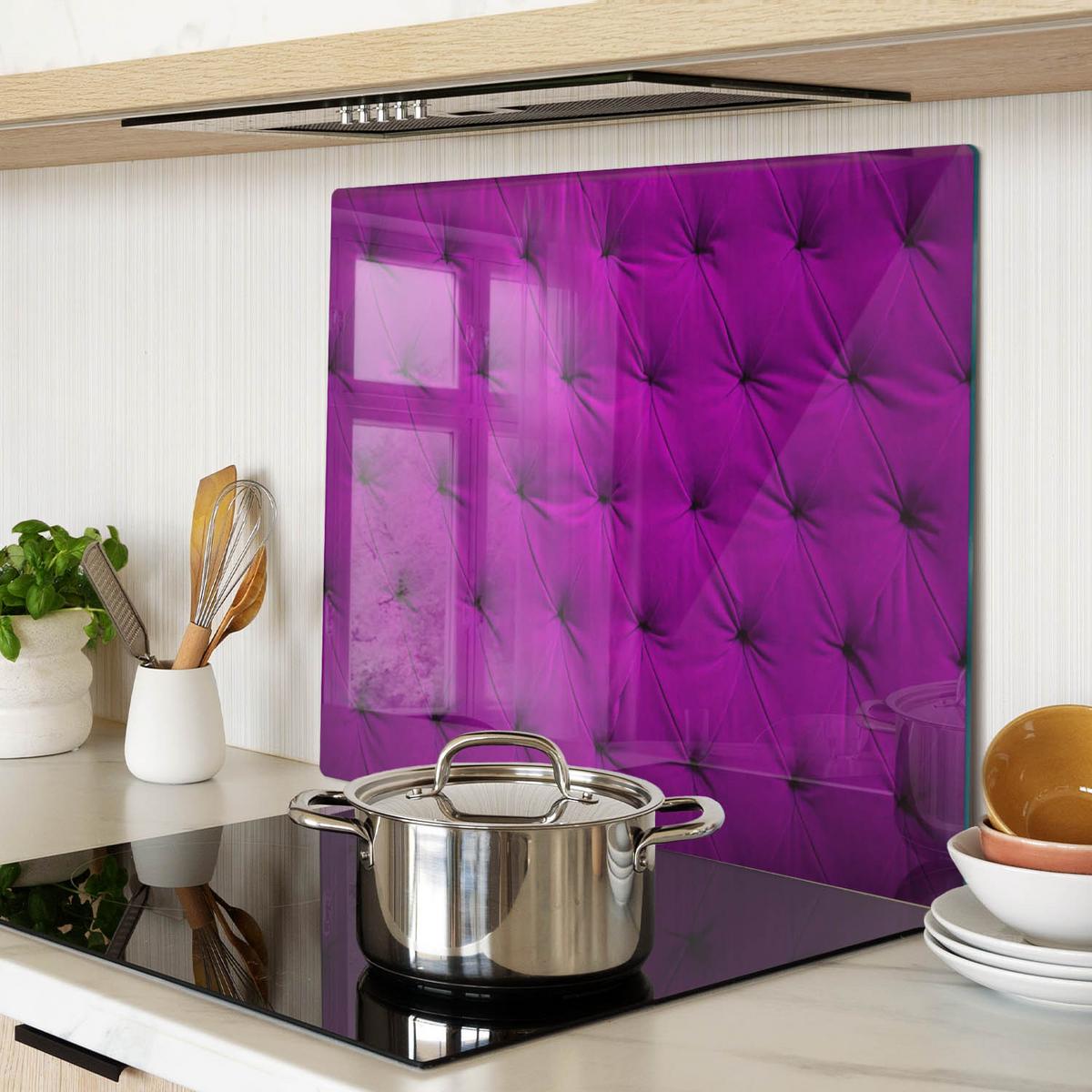 GLASPLATTE 60x52 cm Samtwand - Pink, Glas (60/0.4/52cm) - TULUP