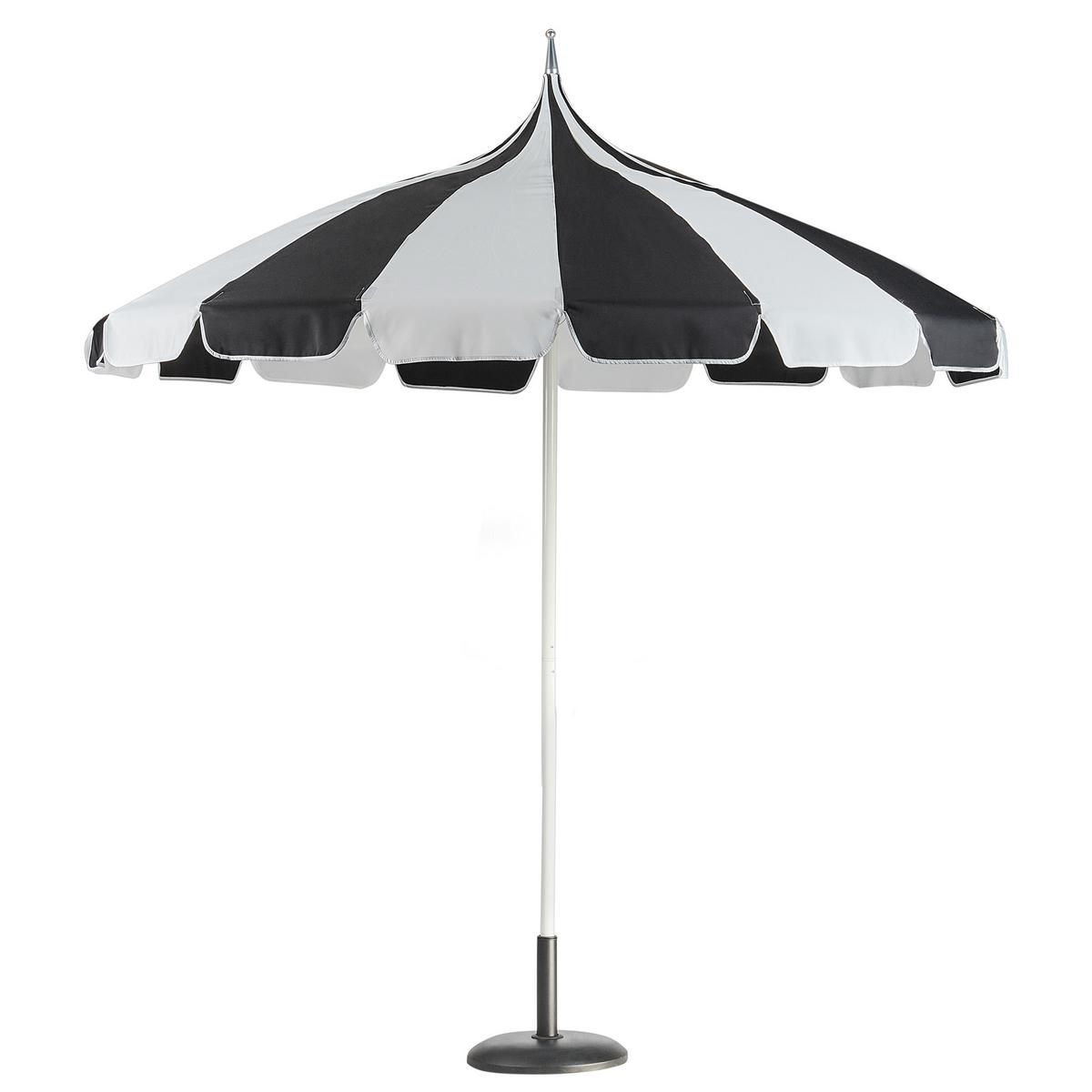 SONNENSCHIRM Schwarz Minoa - Schwarz/Weiß, Textil (245/245cm) - Beliani