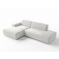 ECKSOFA L Form Didim Duo Weiß 288/162/80 cm – stilvolle kleine Eckcouch Links - Schwarz/Weiß, Kunststoff/Textil (288/162cm) - AX Living