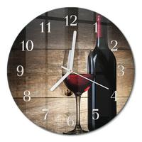 WANDUHR aus Glas Ø30 cm - Wein - Rot, Glas (30/30/0.4cm) - TULUP