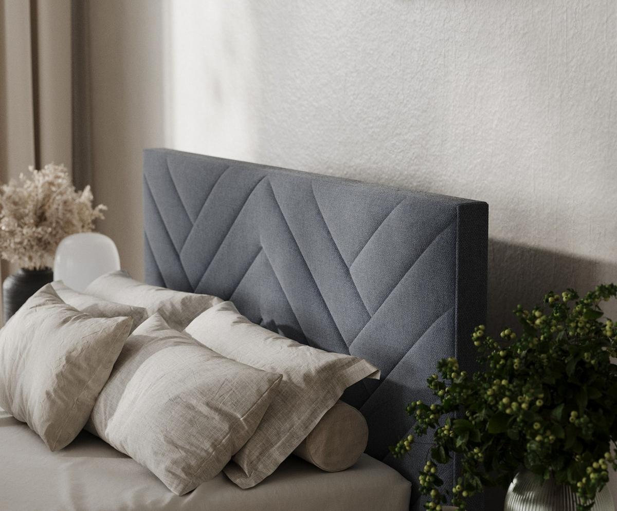 POLSTERBETT Arco 140/200 cm Blau im Asti Stoff - Blau/Schwarz, Holz/Holzwerkstoff (140/200cm) - AltaBeds