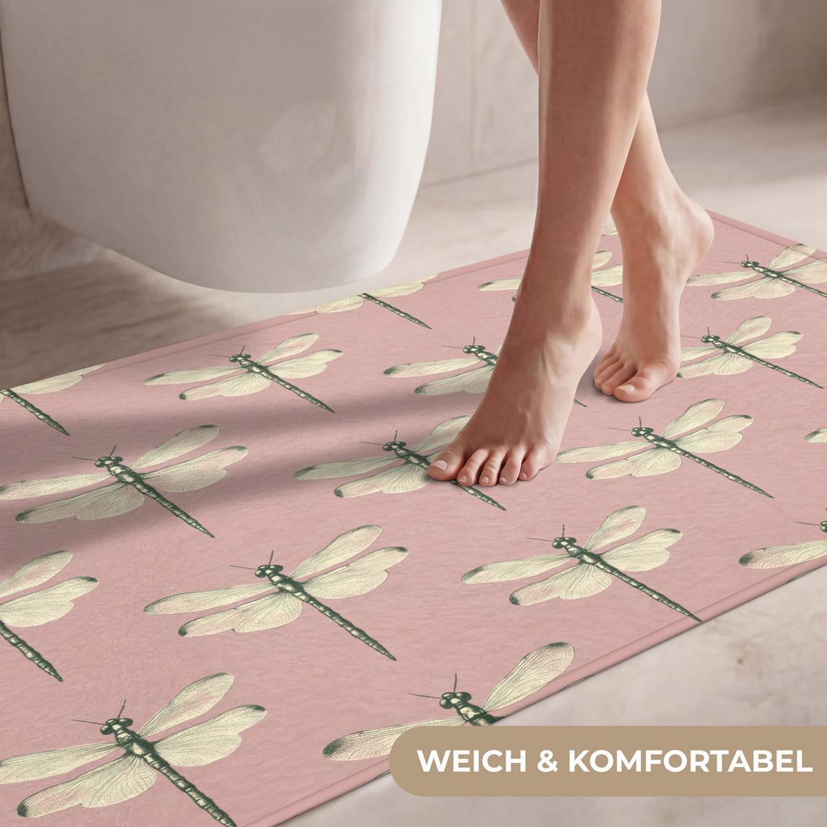 WC-VORLEGER Lillibells - Muster - Rosa WC Teppich 120x60 cm - Rosa, Textil (120/1cm) - OnlyWow