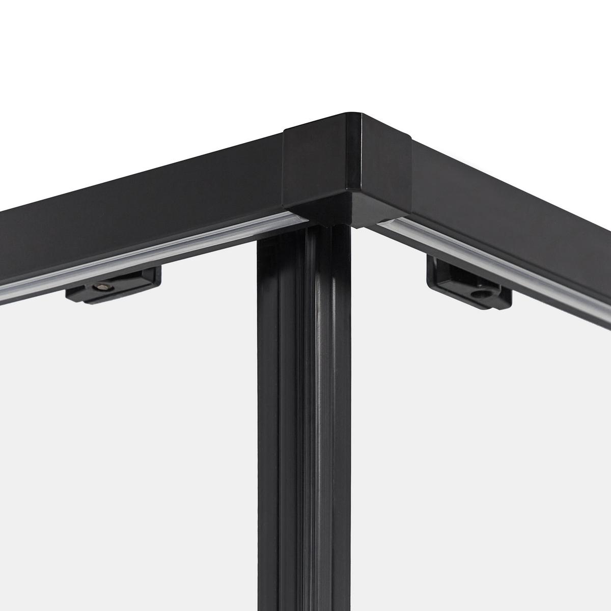 DUSCHKABINE 80/80/185 cm Schwarz Tela - Transparent/Schwarz, Glas (80/80/185cm) - Beliani