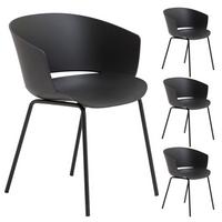 GARTENSTÜHLE NIVEL 4er-Set schwarz - Schwarz, Textil (60/80/56cm) - IDIMEX