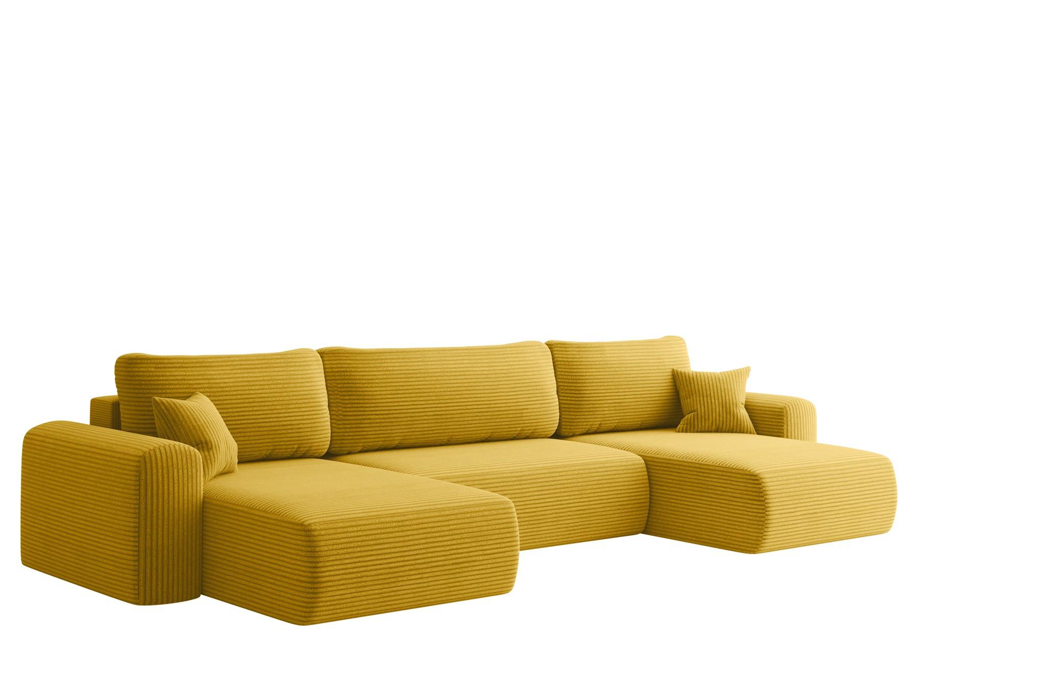 WOHNLANDSCHAFT Flora In Poso - Gelb, Holzwerkstoff/Textil (362/83/145cm) - Fun Möbel