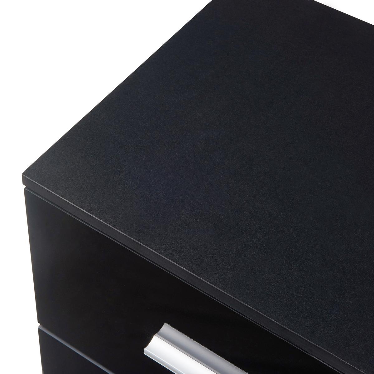 NACHTTISCH Aurdal - Schwarz Hochglanz/Schwarz, Holzwerkstoff (37/66/34.5cm) - [en.casa]
