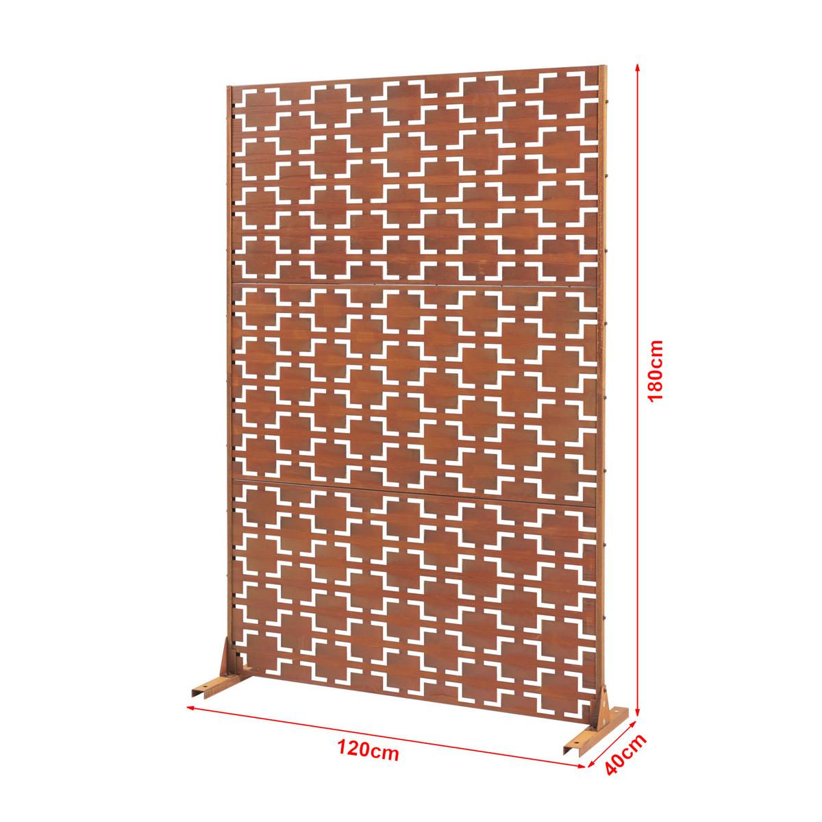 TRENNWAND Basciano - Rostfarben, Metall (120/180/40cm) - casa.pro