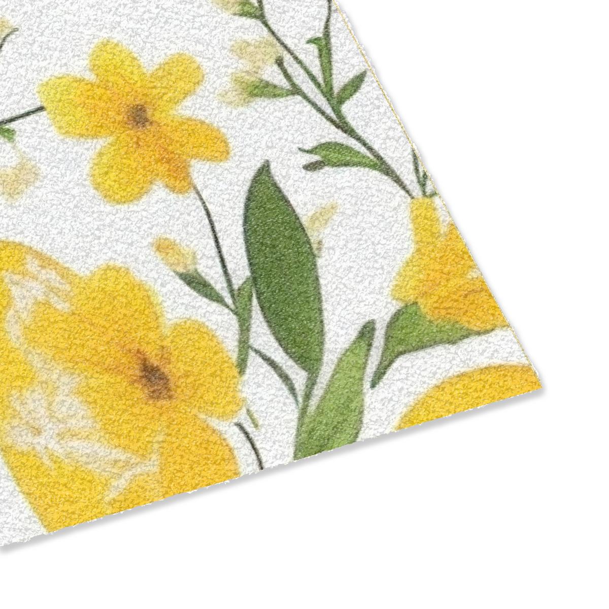 FUSSMATTE Blumen - Ostereier - Gelb Teppichmatte 90x60 cm - Gelb, Kunststoff (60/90cm) - MuchoWow