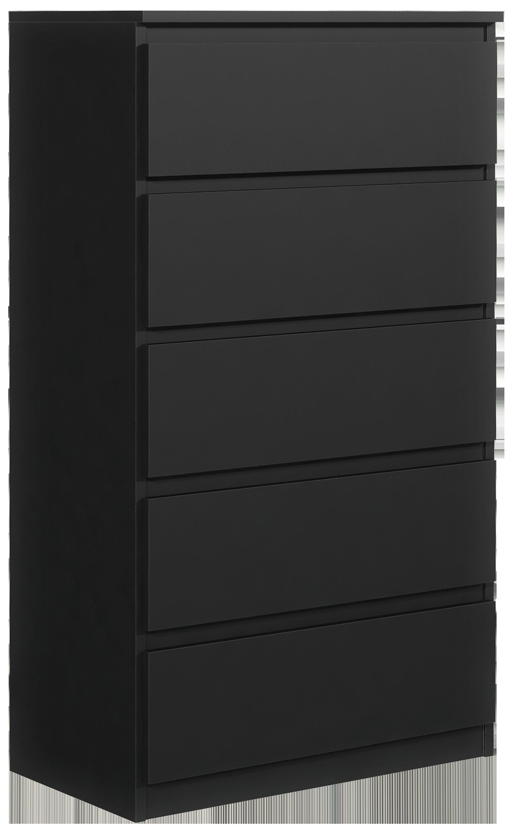 KOMMODE Schwarz 70/125/39 - Schwarz, Holzwerkstoff (70/125/39cm) - RAUMHIRSCH FURNITURE