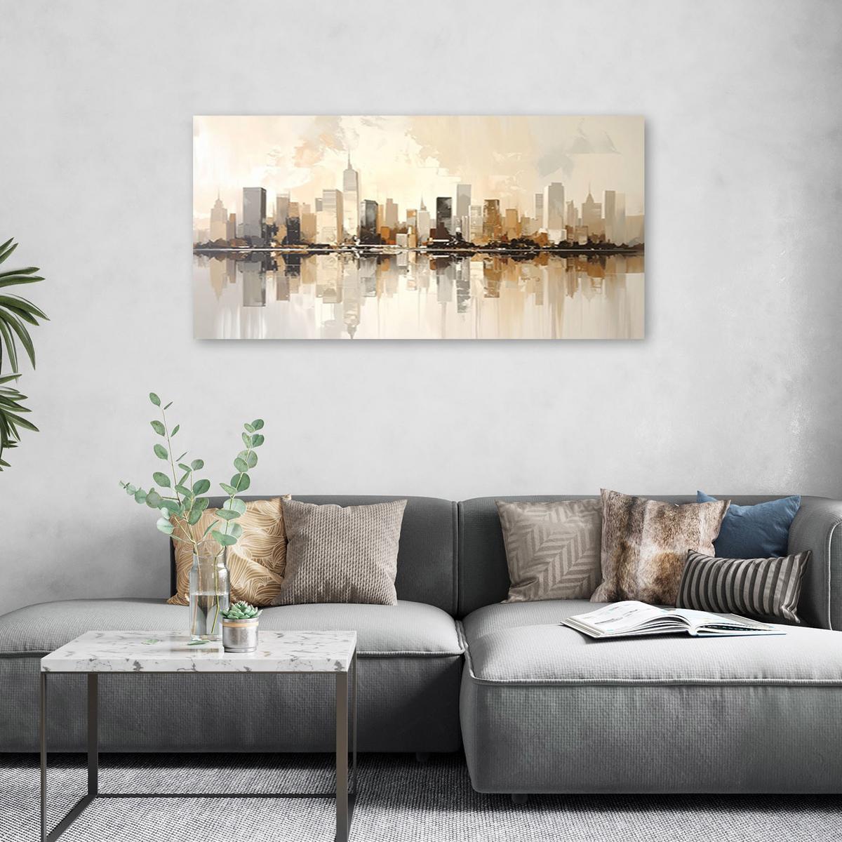 LEINWANDBILD Städte & Architektur 80x40cm - Beige, Textil (80/40cm) - Feeby
