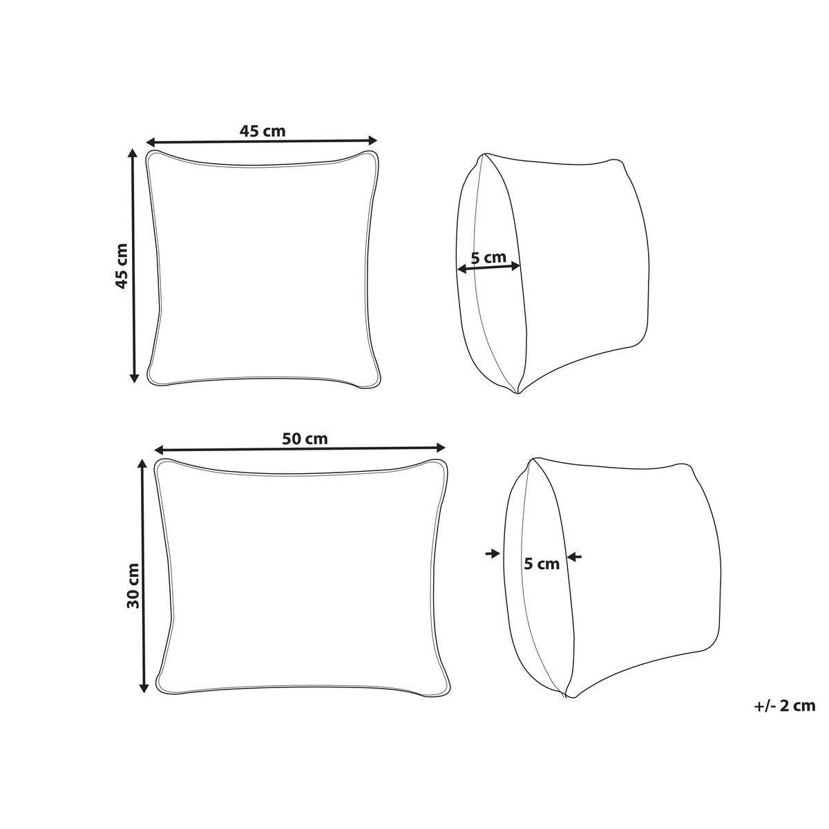 DEKOKISSEN 2er-Set Weiß 45/45 cm Lansium - Weiß, Textil (45/45cm) - Beliani